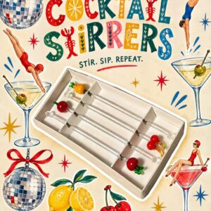 decorative glass fruit cocktail stirrers / glass swizzle sticks